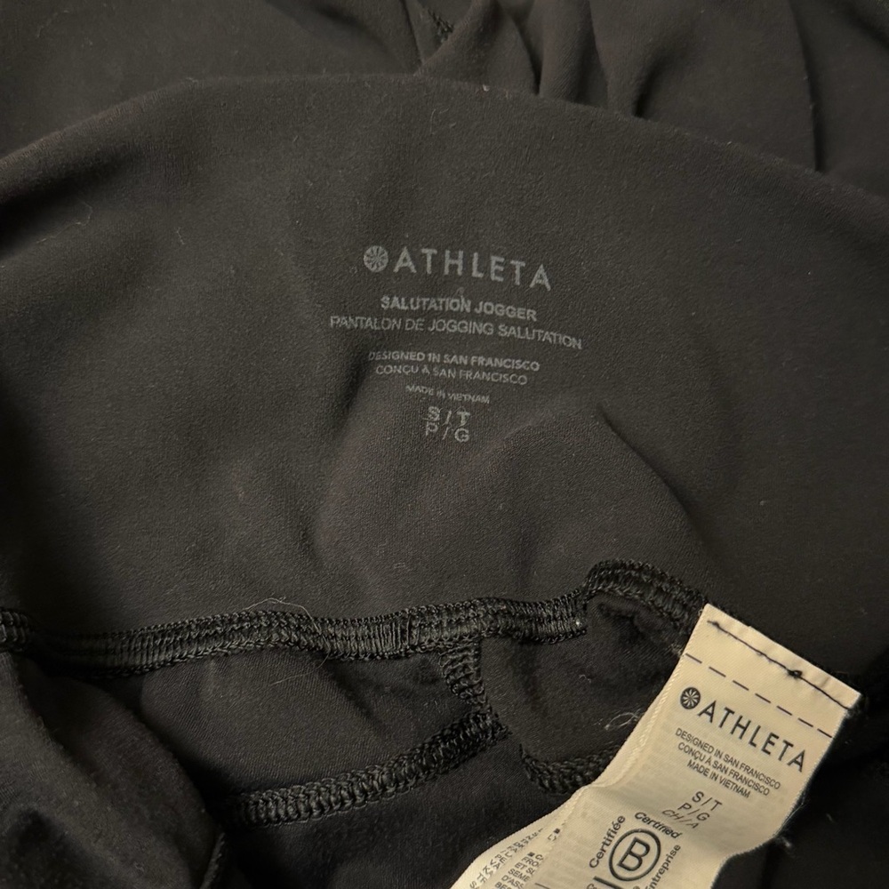 Athleta Women’s Salutation Joggers Black Pants Small Tall Long - Picture 5 of 6